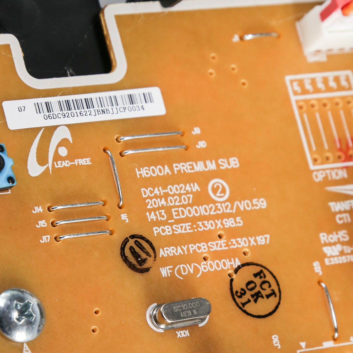 Samsung DC92-01622J Genuine OEM Assembly PCB Sub
