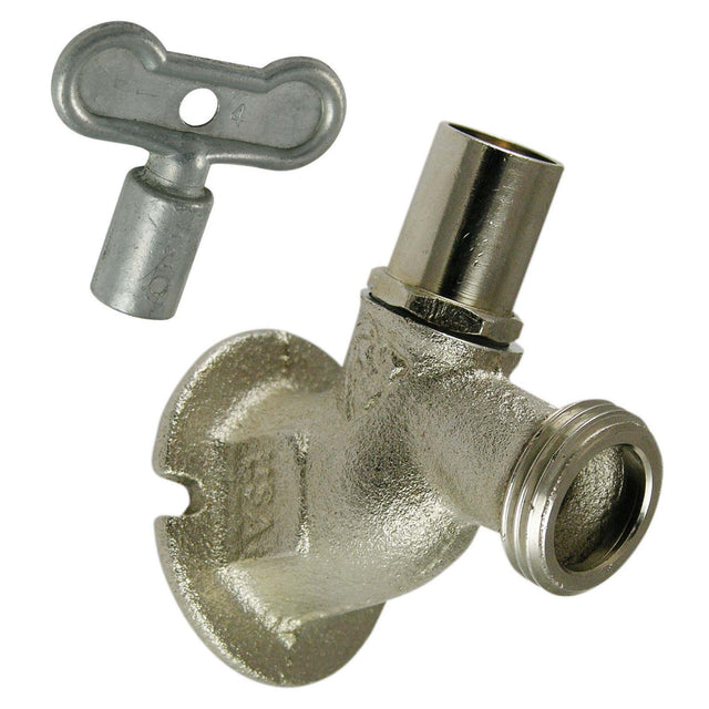255LKSATLF 1/2" x 3/4" FIP x Hose Arrowhead Loose Key Sillcock Heavy-Duty Red Brass Satin