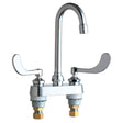 Deck Mount Centerset Hot and Cold Water Sink Faucet with 4" Centers and Wrist Blade Handles