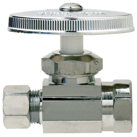 3/8" FIP x 3/8" OD Compression Brass Encore Multi-Turn Straight Stop