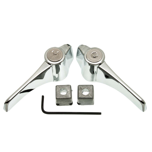 PlumbMaster Approved 80833 Ready-Fit Hot & Cold Lever Handle (Pair) For Plastic Adapter