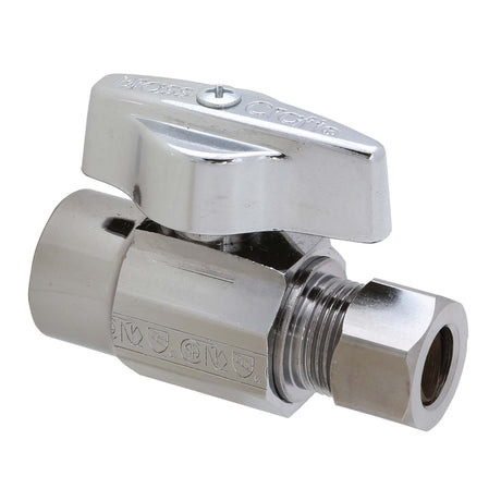 BrassCraft KTR14X C 1/2" Sweat x 3/8" OD Compression Brass (Lead Free) 1/4-Turn Straight Ball Stop