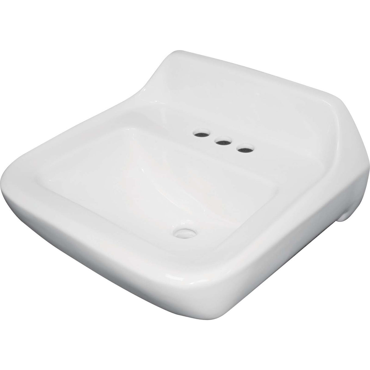 Sloan SS-3003 Vitreous China 4" Centers 3 -Hole Rectangular Wall Hung Lavatory Sink, White