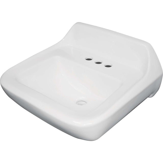 Sloan SS-3003 Vitreous China 4" Centers 3 -Hole Rectangular Wall Hung Lavatory Sink, White