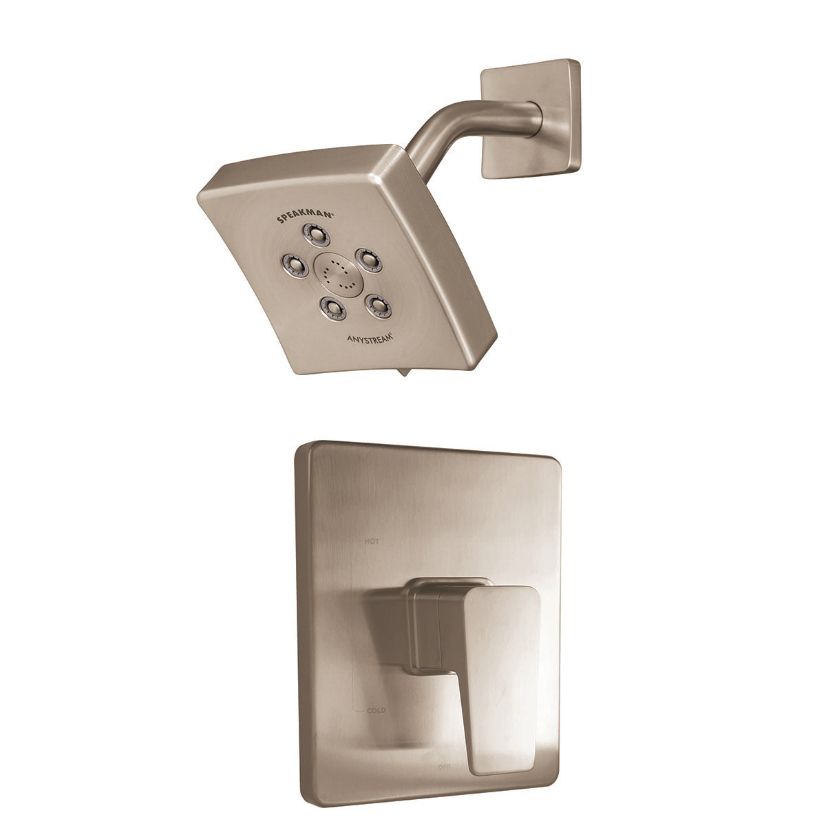 Speakman Kubos SLV-24010-BN Trim and Shower Combination (Valve not included) Brushed Nickel Finish - 2.5 GPM