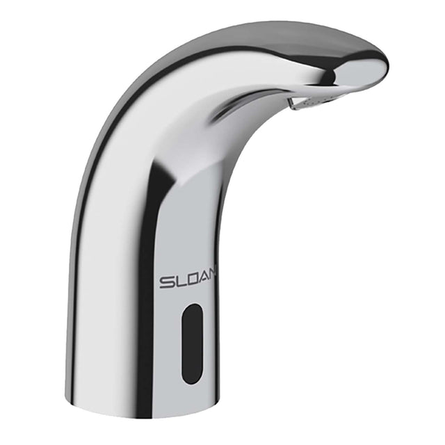 Sloan SF-2450-4 SF-Series Battery Powered, Deck Mounted, IR Faucet, Mid spout, 0.5 gpm, Single Hole, 4" Trim Plate, Chrome
