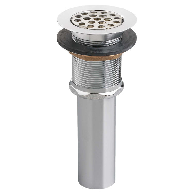 American Standard 2411.015.002 1-1/4" Brass Commercial Grid Drain with Overflow Polished Chrome