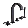 SB-2533-MB Lura 5-Hole Roman Tub Faucet with Platform Lever Handles MB