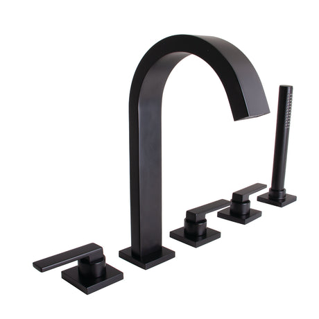 SB-2533-MB Lura 5-Hole Roman Tub Faucet with Platform Lever Handles MB