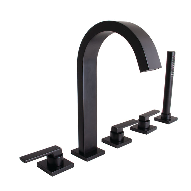 SB-2533-MB Lura 5-Hole Roman Tub Faucet with Platform Lever Handles MB