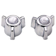 PlumbMaster Approved 46504B Cross Canopy Style #4 Replacement Shower Handle (Pair) For Burlington, American Standard, Shower & Wide Lavatory