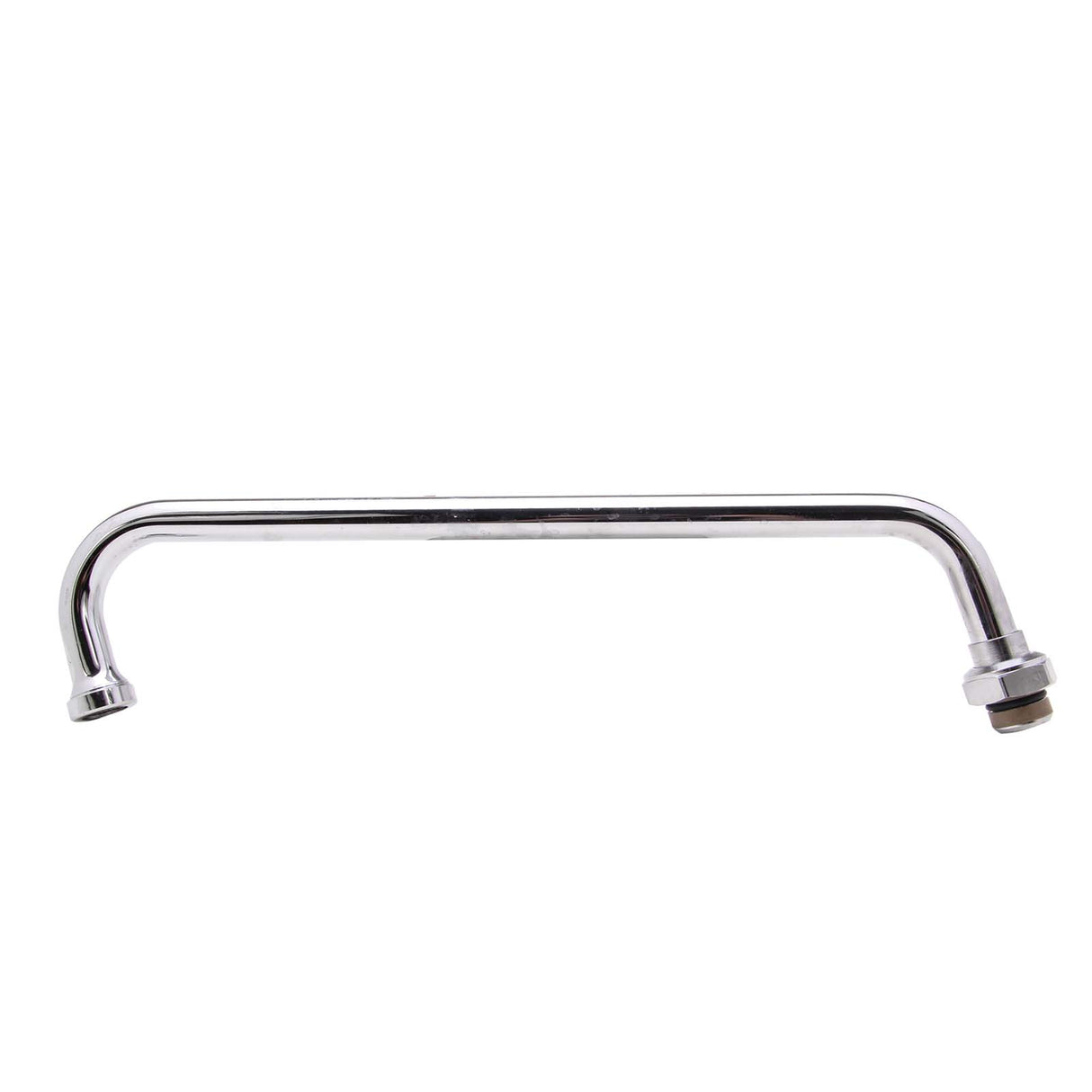 T&S 062XM Brass Tubular Swing Nozzle with B-PT Stream Regulator Outlet, 12" Reach, 4-5/16" H, Chrome Plated
