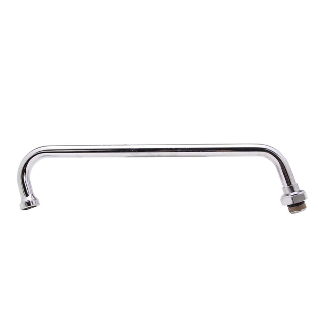 T&S 062XM Brass Tubular Swing Nozzle with B-PT Stream Regulator Outlet, 12" Reach, 4-5/16" H, Chrome Plated