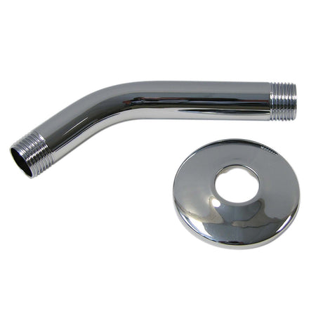 PlumbMaster Approved 27001 Brass Shower Arm with Sure Grip Flange (Boxed), 6" Length, Chrome Plated