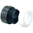 NIBCO I018050 1-1/2 x 1-1/2" Hub x Slip-Joint SCH 40 DWV Trap Adapter ABS Black