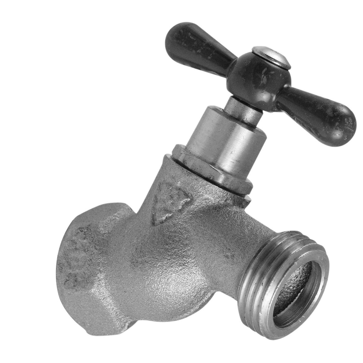 1/2" x 3/4" FIP x Hose Arrowhead No-Kink Hose Bibb Heavy-Duty Red Brass Alloy T-Handle
