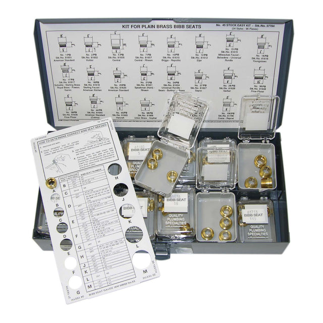 PlumbMaster Approved 37784NL Plain Brass No-Lead Bibb Seat Kit, 96 Pieces