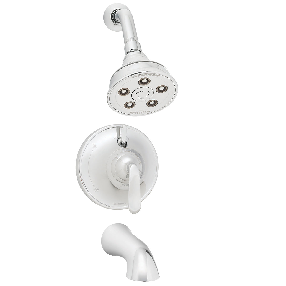 Speakman Caspian SM-7430-P Shower and Tub Combination with Diverter Valve Polished Chrome Finish - 2.5 GPM