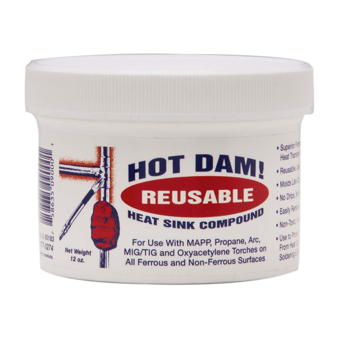 PlumbMaster Approved 97277 Red Hot Dam Heat Stopper, 3/4 lb
