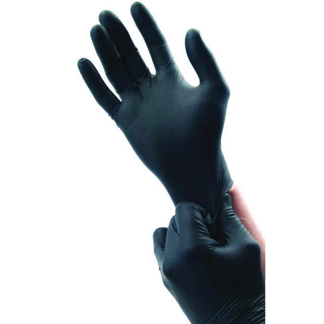 MICROFLEX Midknight Black Nitrile Gloves, Large (100/Box)