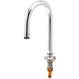 T&S B-0520 Brass Deck Mount Tubular Rigid Dummy Gooseneck Spout with Stream Regulator Outlet, Polished Chrome Plated