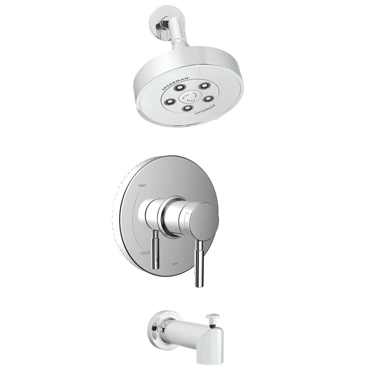 Speakman SLV-1030 Neo Trim, Shower and Tub Combination (Valve not included) Polished Chrome Finish - 2.5 GPM