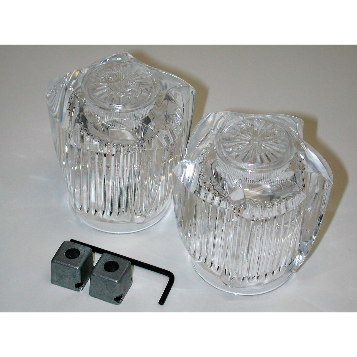 PlumbMaster Approved 80906 Ready Fit Large Hot & Cold Handle (Pair), Clear, 2-9/16" Height x 1-3/4" Width