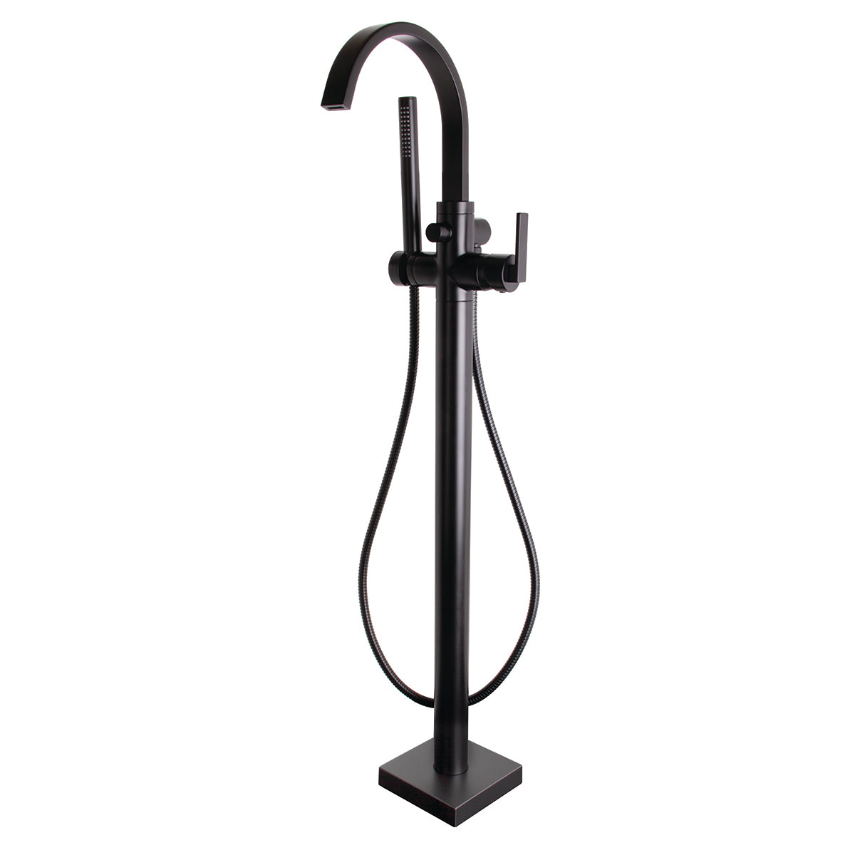 Lura SB-2536-MB Free Standing Roman Tub Faucet with Flat Lever Handle MB