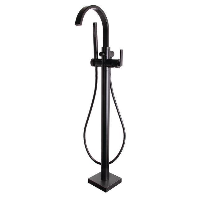 Lura SB-2536-MB Free Standing Roman Tub Faucet with Flat Lever Handle MB