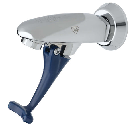 T&S B-1200 Brass Wall Mount Push Back Glass Filler, 0.25 - 2.25 gpm, Polished Chrome