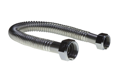 Falcon Stainless SWCN134-18 1" FIP x 3/4" FIP x 18" L Corrugated Stainless Steel Full Port Water Softener Connector