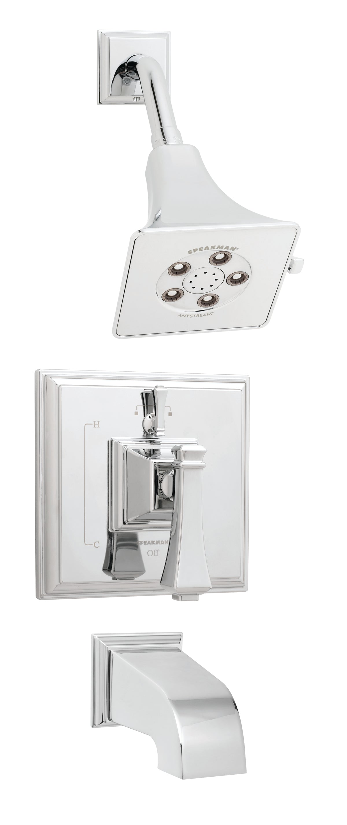 Speakman SLV-8431 Rainier Diverter Trim, Shower and Tub Combination (Valve not included) Polished Chrome Finish - 2.5 GPM