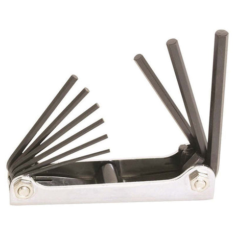 PlumbMaster Approved 60791 Vanadium Steel Fold-Up Allen Hex Wrench Set, 9 Pieces
