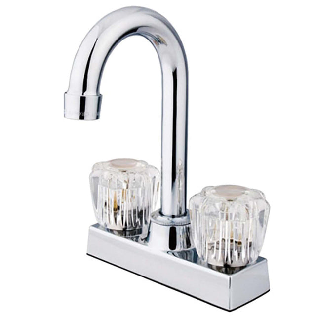 KB461+ Kingston Brass KB461 No-Lead Brass Deck Mount 4" Centerset Supreme Bar Faucet, 1.8 gpm, Polished Chrome