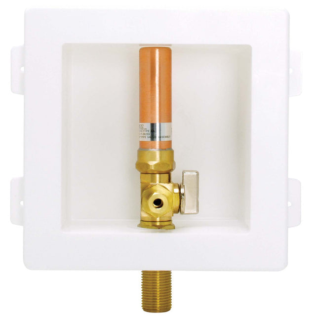 LSP 0B-817LL 1/2" x 1/4" MIP x Compression Assembled (Lead-Free) Ice Maker Box with Water Hammer Arrester with MIP Valves