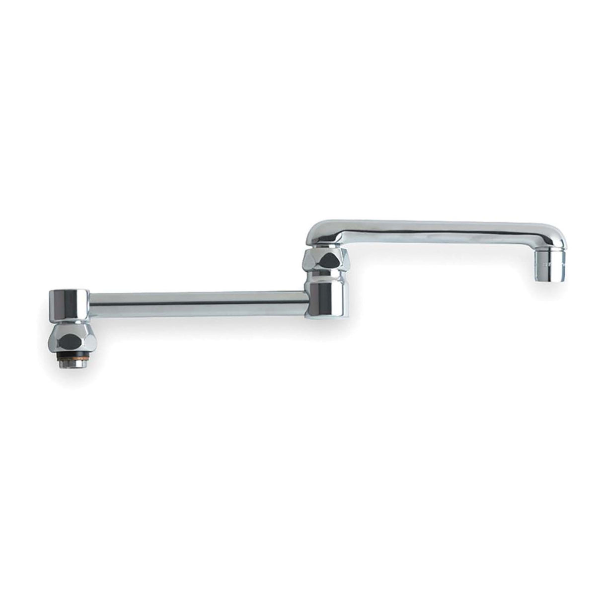 DJ13JKABCP Chicago Faucets DJ13JKCP Brass Double-Jointed 360 deg Swing Spout, 13" Reach, 2-1/4" H, Chrome Plated