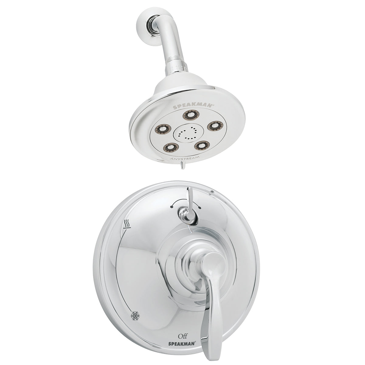 Speakman SLV-10410 Chelsea Diverter Trim and Shower Combination (Valve not included) Polished Chrome Finish - 2.5 GPM