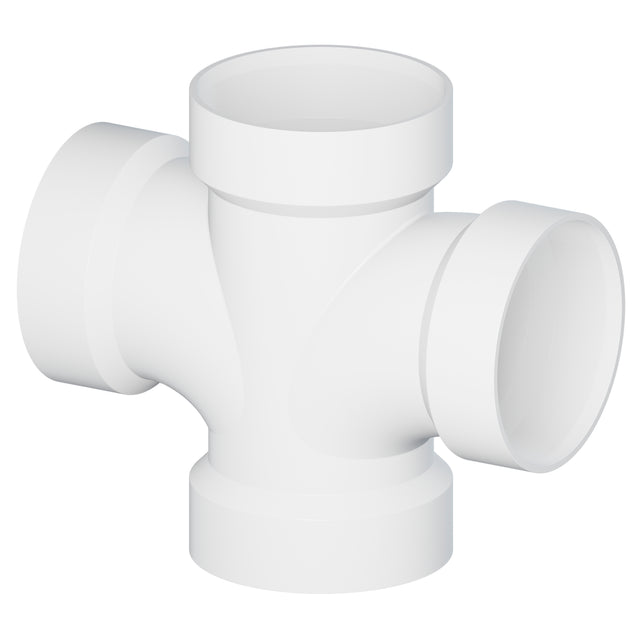 Tigre 428-3510 2" Hub PVC SCH 40 Straight Double Sanitary Tee White