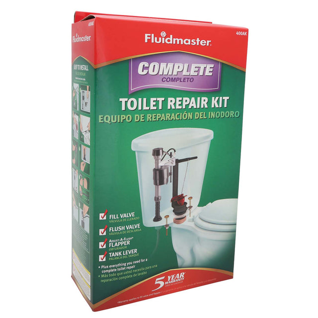 Fluidmaster 400AK Complete Toilet Tank Repair Kit for 1.6 gpf, 2 and 3 Bolt Toilet Tanks