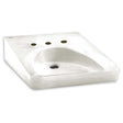 American Standard 9141011.020 Vitreous China 4" Centers 3-Hole Wall Hung Wheelchair Users Lavatory Sink, White
