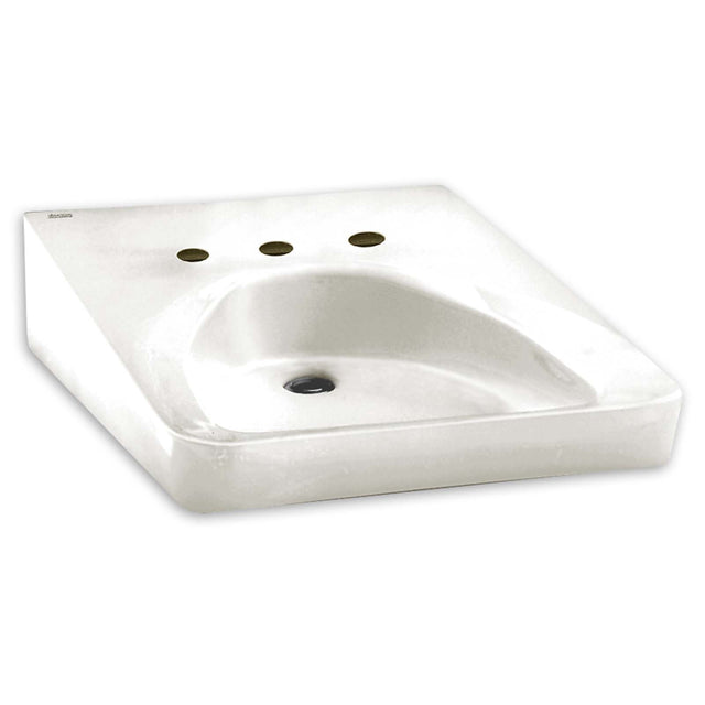 American Standard 9141011.020 Vitreous China 4" Centers 3-Hole Wall Hung Wheelchair Users Lavatory Sink, White