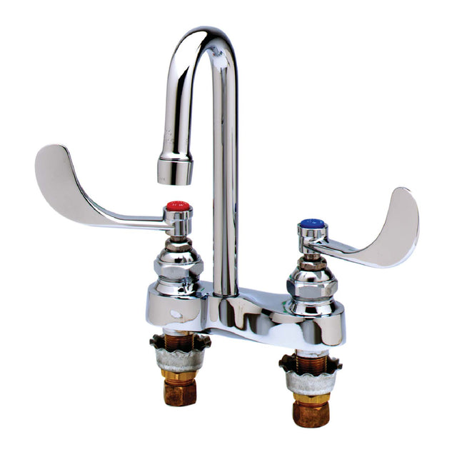 T&S Brass B-0892 Deck Mount Centerset Medical Faucet with 4" Centers and Wrist Blade Handles