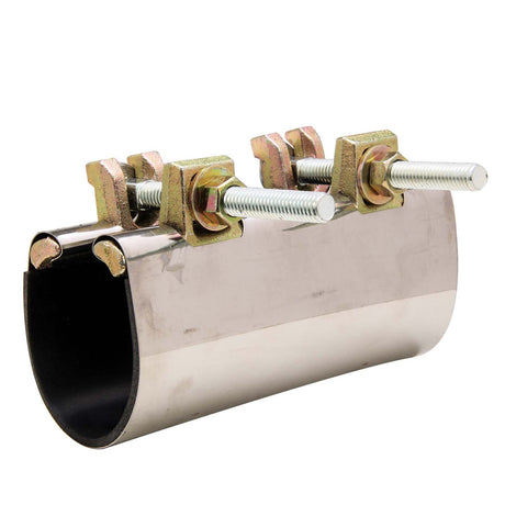 PlumbMaster Approved R60-075 301 3/4" IPS x 1" CTS 6" W Stainless Steel Two Bolt Pipe Repair Clamp