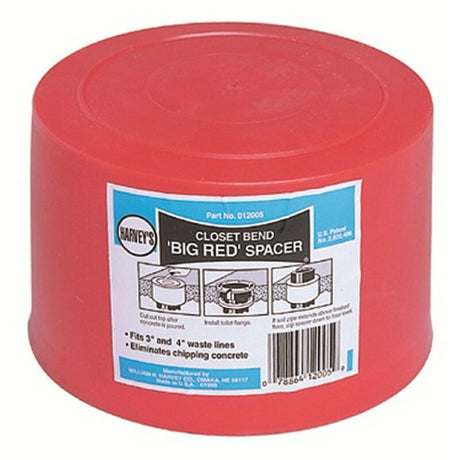 Harvey 12005 Big Red Spacer for Closet Bend, 6" OD x 4" H