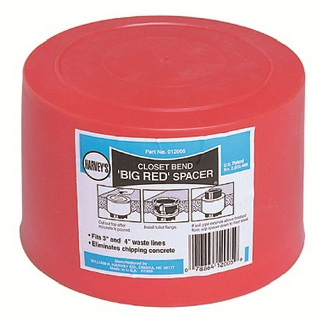 Harvey 12005 Big Red Spacer for Closet Bend, 6" OD x 4" H