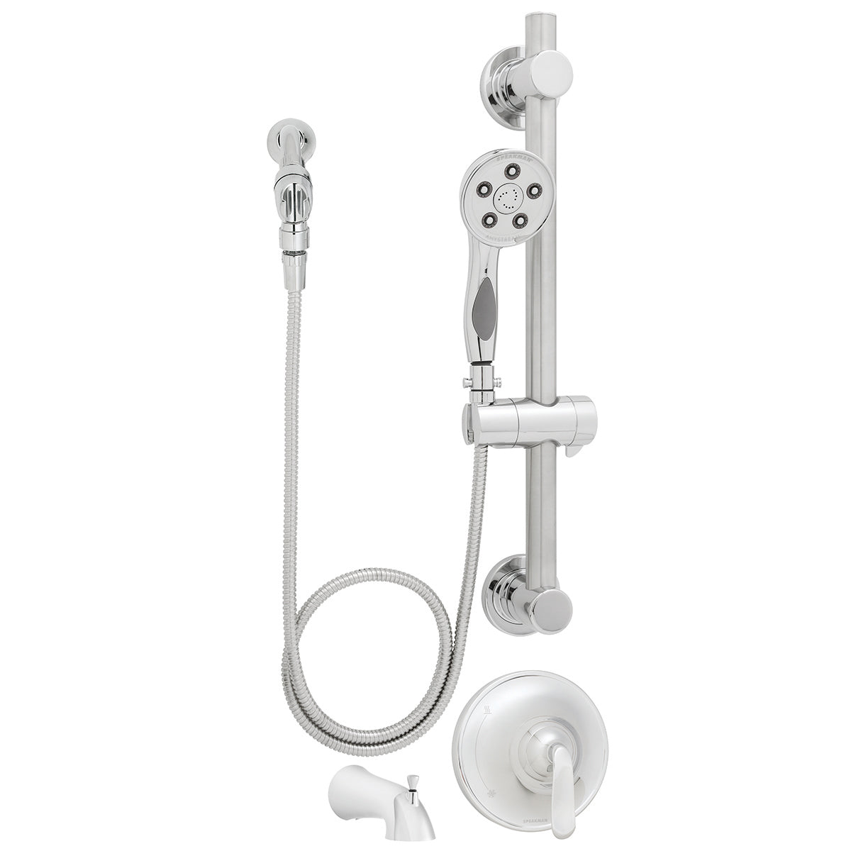 Speakman Caspian SM-7090-ADA-P Shower and Tub Combination Polished Chrome Finish - 2.5 GPM