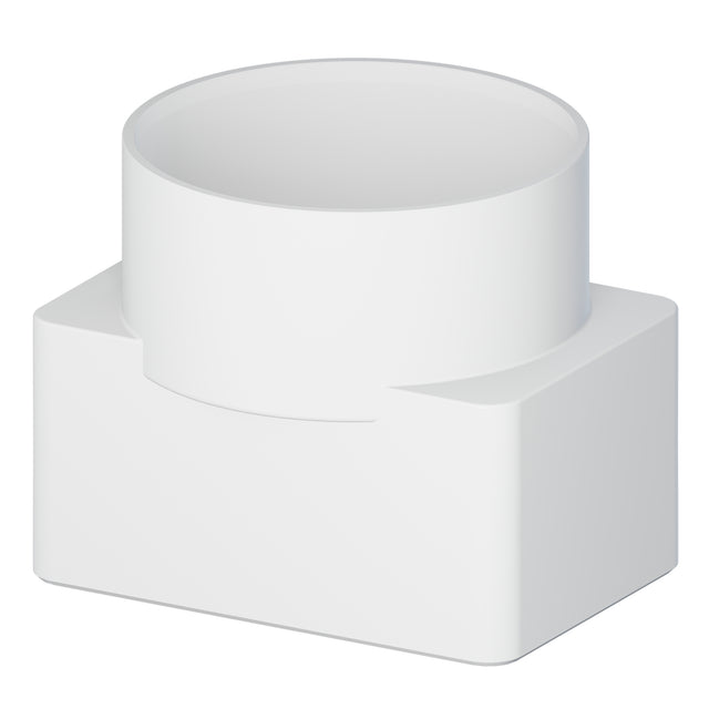 Tigre 36-652 2 x 3 x 4" Downspout x Hub PVC Sewer & Drain Adapter White
