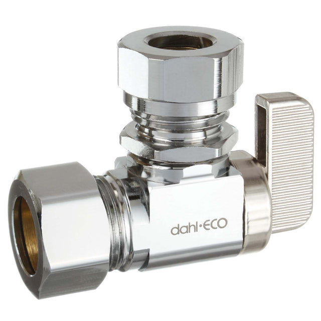 Dahl 611-33-L5 5/8" x 1/2 or 7/16" Chrome Plated Brass (Lead Free) 1/4-Turn Angle Supply Stop