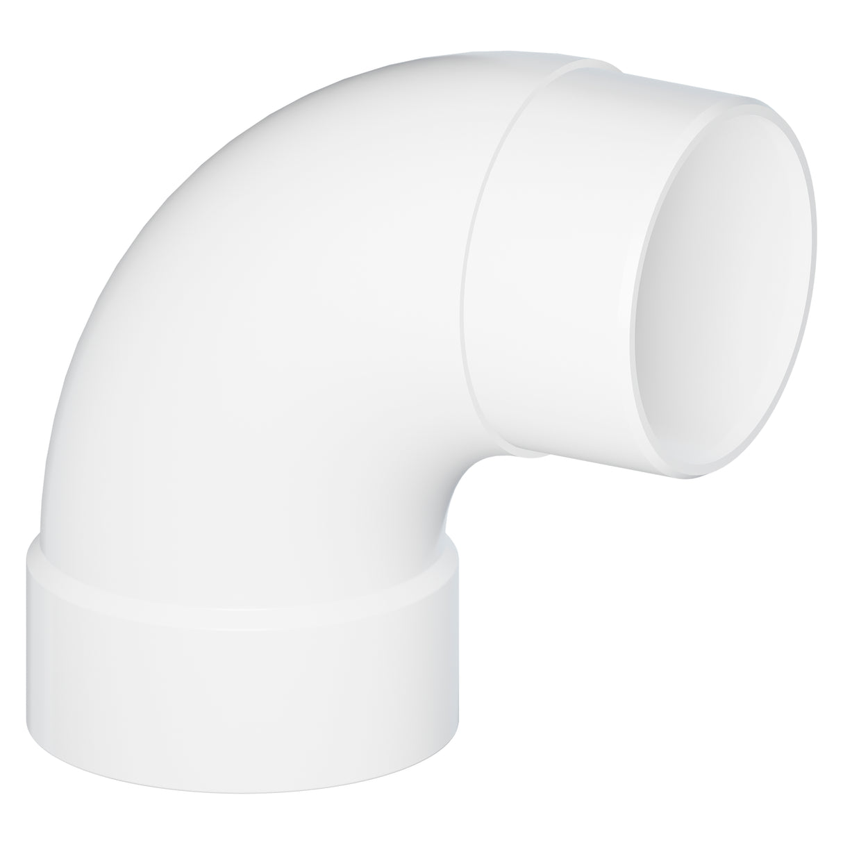 2 x 2" Spigot x Hub PVC SCH 40 DWV Street Elbow 90° White
