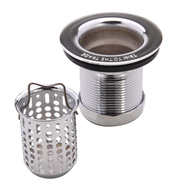 PlumbMaster Approved 36437 3 x 2-1/2" Opening Triple Chrome Plated Brass Premium Junior Basket Sink Strainer